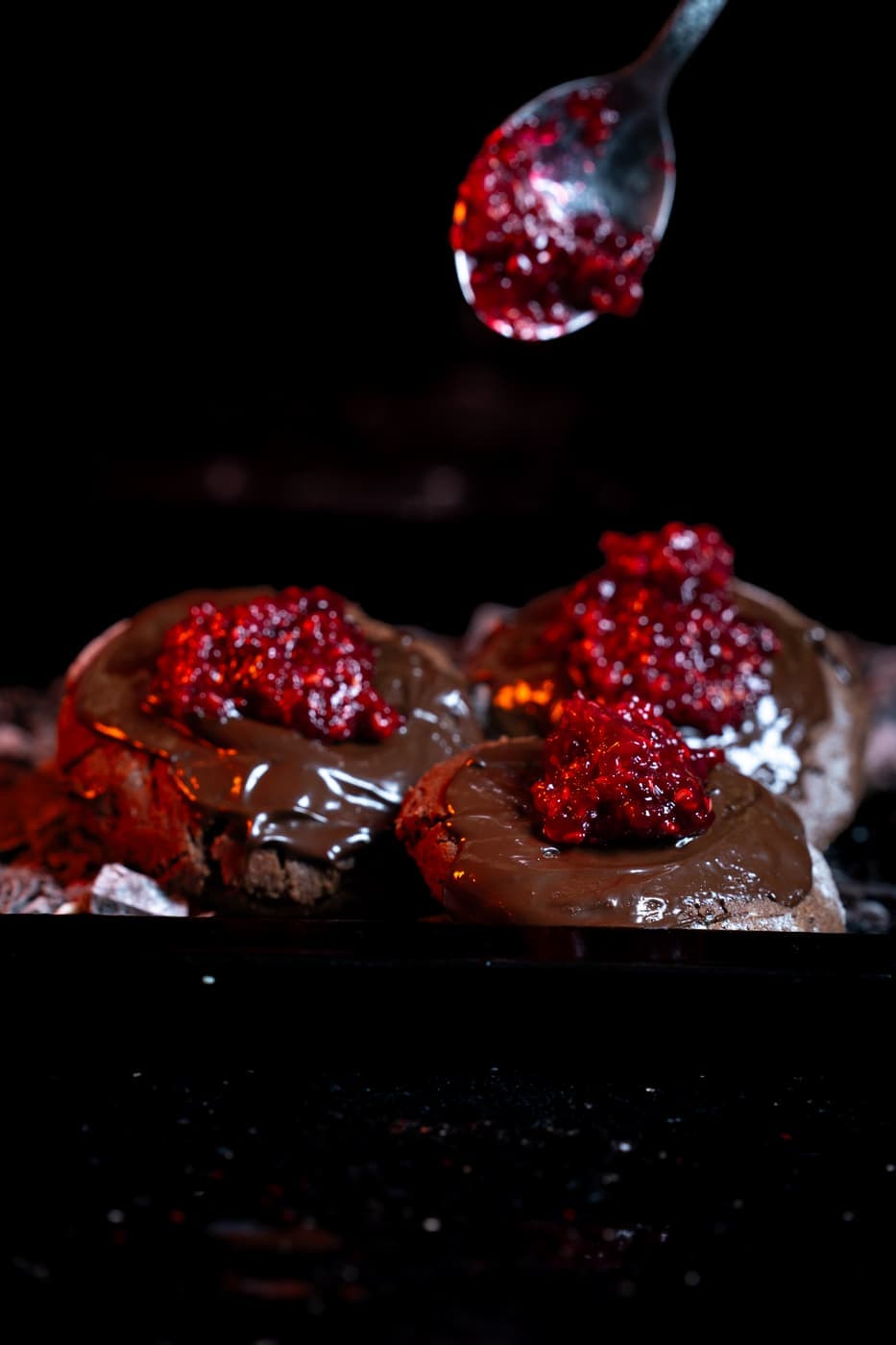Midnight Berry Cookies: dark chocolate cookies topped with deep berry compote.